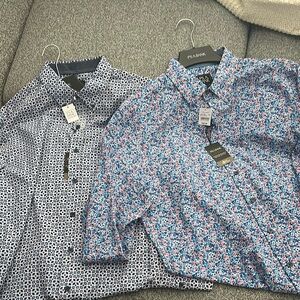 Men's Blue Patterned Shirt